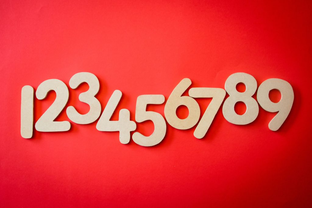 Numbers from 1-9