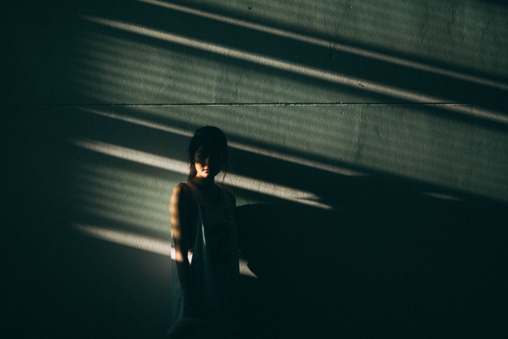 A woman stressed from OCD